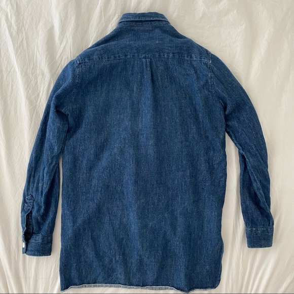 OUR LEGACY WORKSHOP RARE Japanese Hemp, Indigo & Mother Pearl Buttons Shirt S-L - Picture 4 of 11